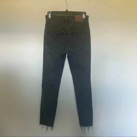 Madewell grey curvy high rise skinny raw  hem distressed knees jeans - Picture 5 of 7